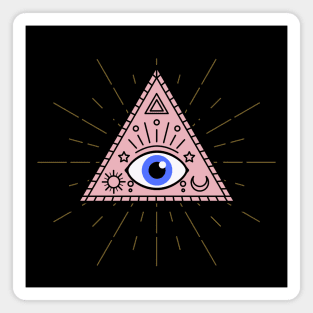 All Seeing eye - Pink with Blue eye Magnet